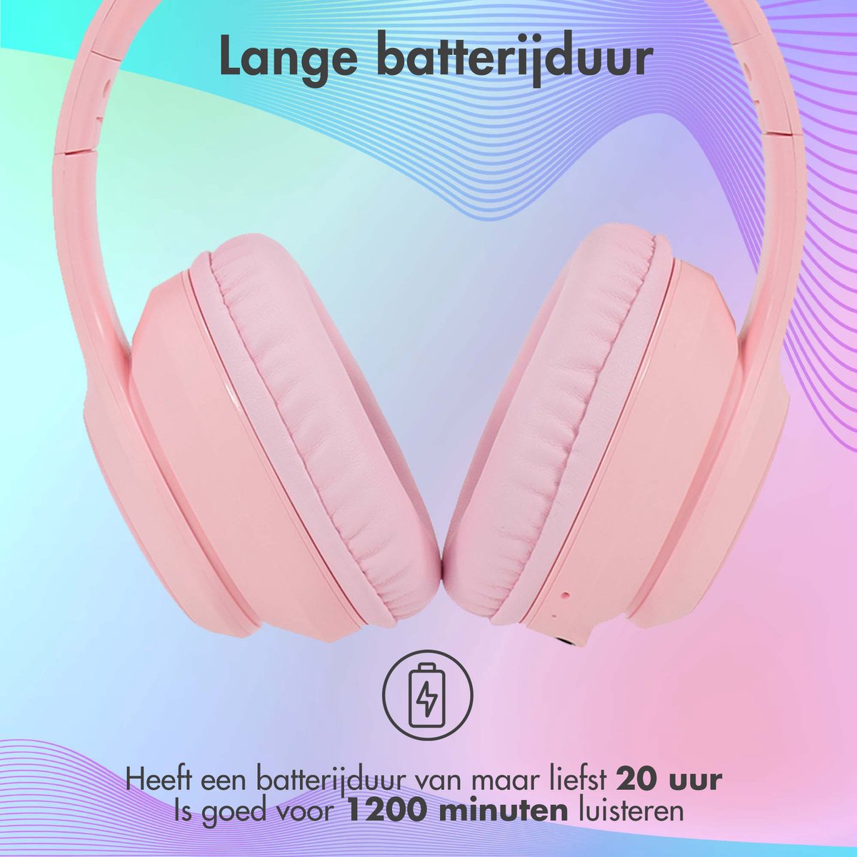 Afbeelding 3 van imoshion Kinder Koptelefoon met LED verlichting - Bluetooth Koptelefoon Kinderen - Draadloze Over-Ear Hoofdtelefoon - Roze