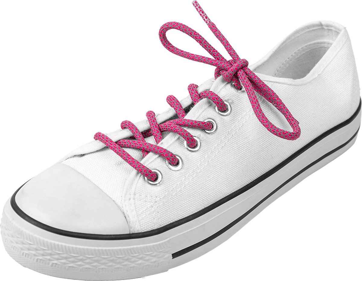 Ronde schoenveters | Reflecterend | Geschikt voor sportschoenen | Kleur: Roze | Lengte: 100cm | Breedte: 4,5mm