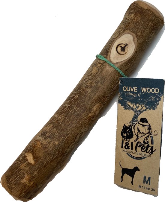 I & I Pets - Olive wood - M - Olijfhout - Honden kauwspeelgoed - kauwhout - kauwwortel - natuurlijk