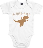 Romper - A Roar Able - Tekst Romper - Kraamkado - Maat 68 - Wit