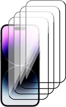 Screenprotector geschikt voor iPhone 14 Pro Max - Gehard Glas Beschermglas Tempered Glass Volledig Dekkende Screen Protector - 4 Stuks