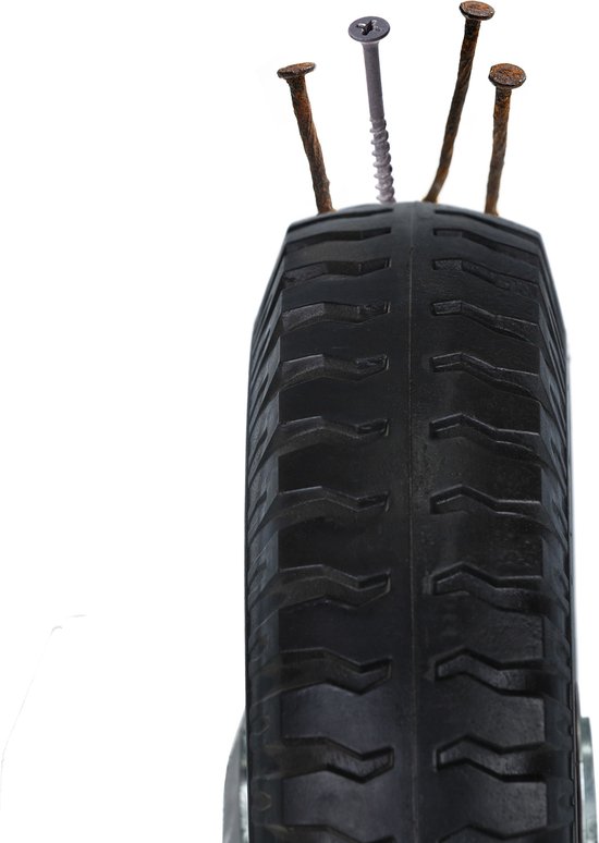 Relaxdays kruiwagenwiel 2.50-4, set van 2, massief rubber, stalen velg, reservewiel kruiwagen, 80 kg, zwart/grijs