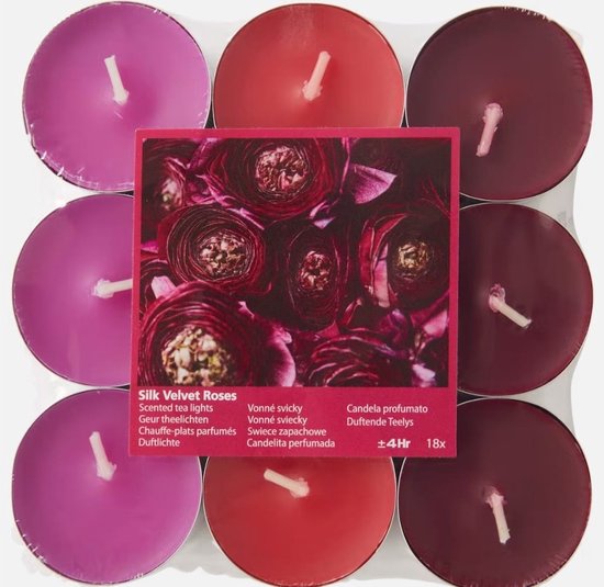 Roses en velours de Silk - Bougies chauffe-plat Geur - Bougies parfumées 18  pièces -... | bol.com