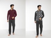 2-Pack Sivassi Pyjama's | Winter Edition 2022 | Heren Pyama Volwassenen | Pyama heren maat M | Katoen