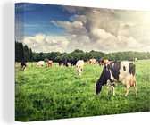 Toile - Vaches - Vache - Animaux - Nature - Arbres - Peintures sur toile - 90x60 cm - Décoration Chambre