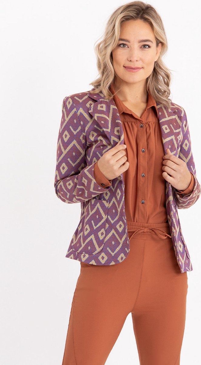 Bruine Blazer van Je m'appelle - Dames - Maat 2XL - 3 maten beschikbaar