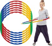 Cerceaux 6 Hula Hoops avec sections réglables et détachables pour Adultes et Enfants - Hula Hoops Sports Toys pour l'entraînement à domicile