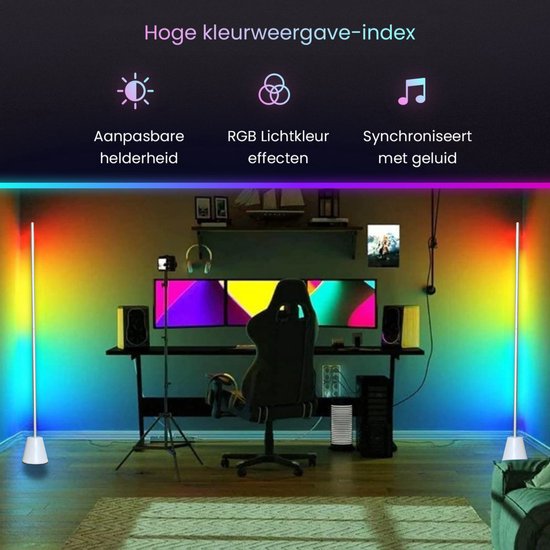 Lampadaire HappyLEDS RGB - Lampadaire moderne - Lampe sur pied Salon - Lampe  LED -... | bol.com