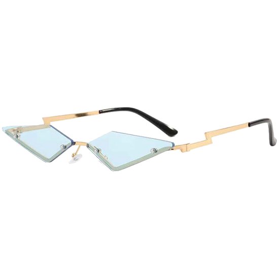Freaky Glasses - Zonnebril triangle - Festivalbril - Bril - Feest - Glasses - Heren - Dames - Unisex - Kunststof - blauw van Freaky Glasses — afbeelding 2