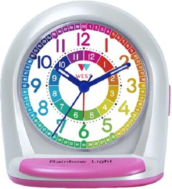 West Watches Kinderwekker Alarmklok Ik leer klok kijken – kinderen - analoog - roze