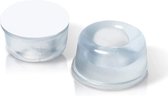 FSW-Products - 2 Stuks - Siliconen Stootdoppen - 22mm dia - 12mm dik - Schokdempers - Zelfklevend - Deurstoppers - Ladekast - Bescherming - Glazen Tafel - Meubelonderzetter - Stootdoppen - Buffers - WC Buffer - Toilet - Transparant