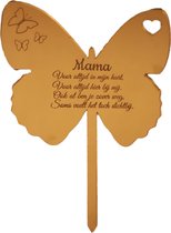 LBM Grafsteker voor mama - Bloemensteker - Vlinder goud