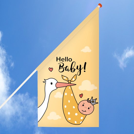Kaart ooievaar en baby | wenskaarten