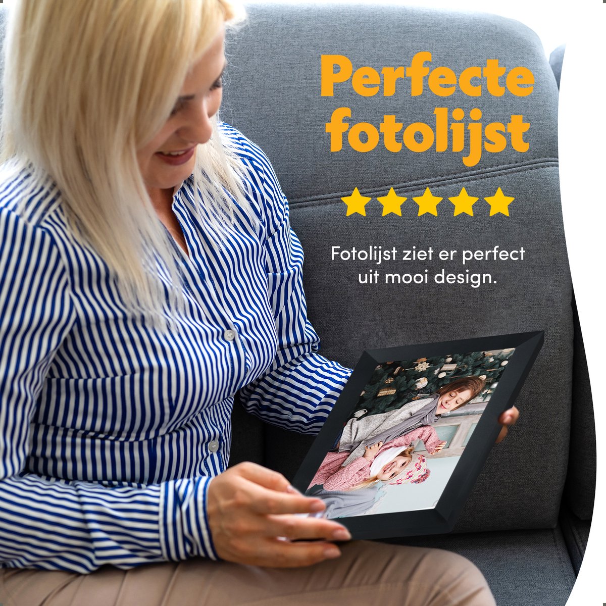 Pora&Co - Digitale fotolijst met WiFi en Frameo App – Fotokader - 10 inch – HD -IPS Display – Zwart - Micro SD - Touchscreen thumbnail 6