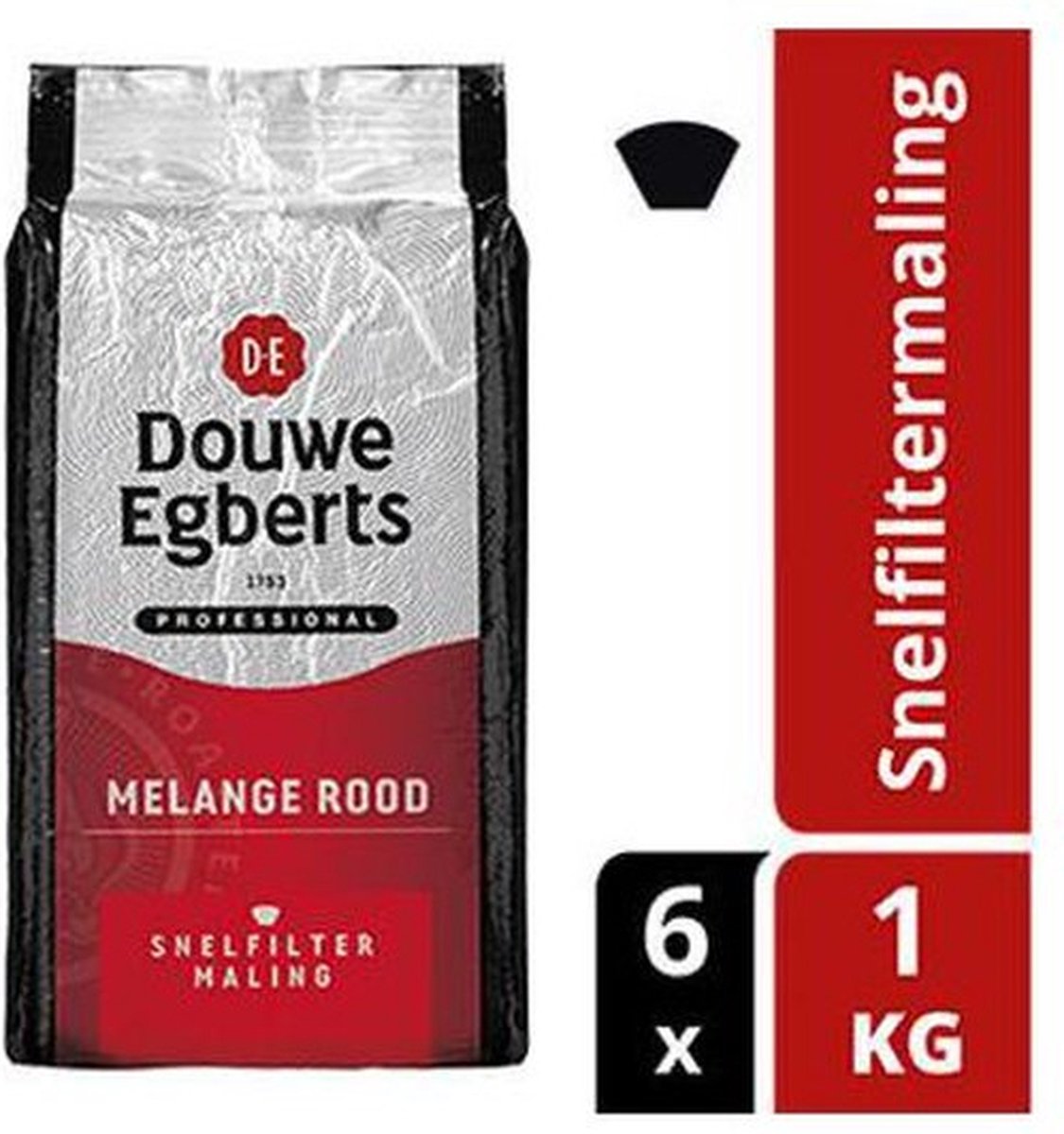 Goedkoopste Douwe Egberts melange rood snelfilter 1000 gram