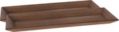 Dienbladen/kaarsenborden - rechthoekig - 60 cm - hout - donkerbruin - 2x stuks