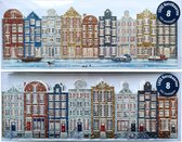 Cartes de Noël de Luxe - Maisons d'Amsterdam - 16 Pièces - 8 x 22,5 cm - KST-015