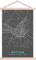 Posterhanger incl. Poster 40x60 cm - Schoolplaat - Putten - Stadskaart - Kaart - Plattegrond - Textielposter - Blanke latten - Plattegrond