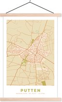 Porte-affiche avec affiche - Affiche scolaire - Puits - Carte - Carte - Plan de la ville - 60x90 cm - lattes vierges