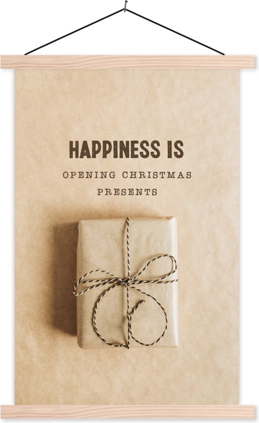 Posterhanger incl. Poster 120x180 cm - Schoolplaat - Kerst - Cadeau - Quote - Textielposter - Blanke latten