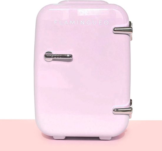 Mini Koelkast- Flamingueo -Minibar. Roze retro topper