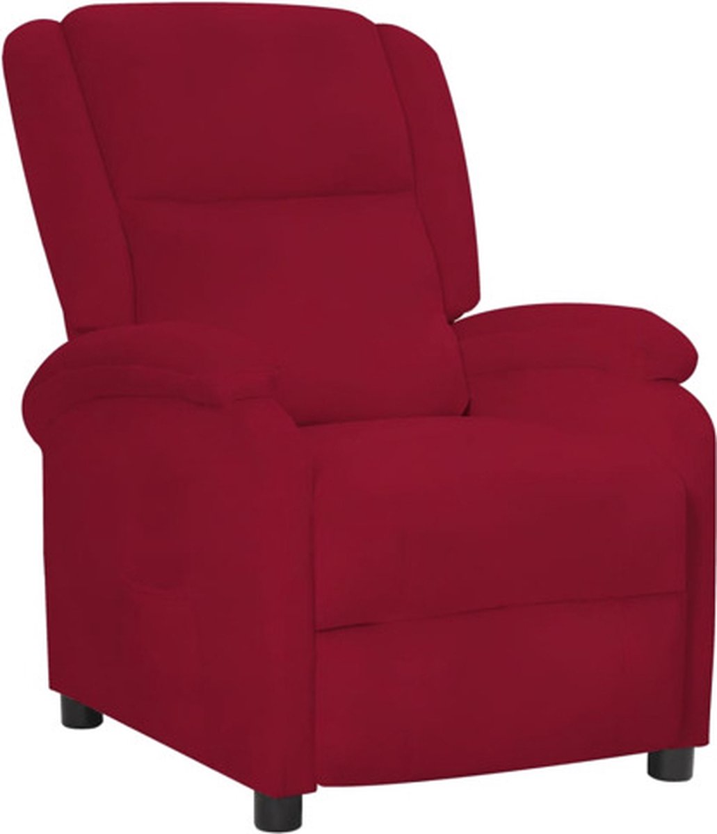 vidaXL Fauteuil - verstelbaar - fluweel - wijnrood