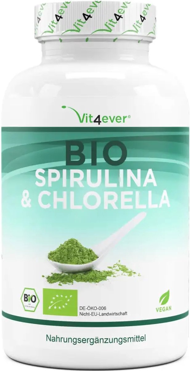 Onafhankelijk Previs site Promotie Biologische Spirulina + Biologische Chlorella met 500 mg per tablet - 600  tabletten -... | bol.com