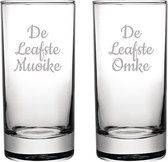 Gegraveerde longdrinkglas 28,5cl De Leafste Muoike-De Leafste Omke