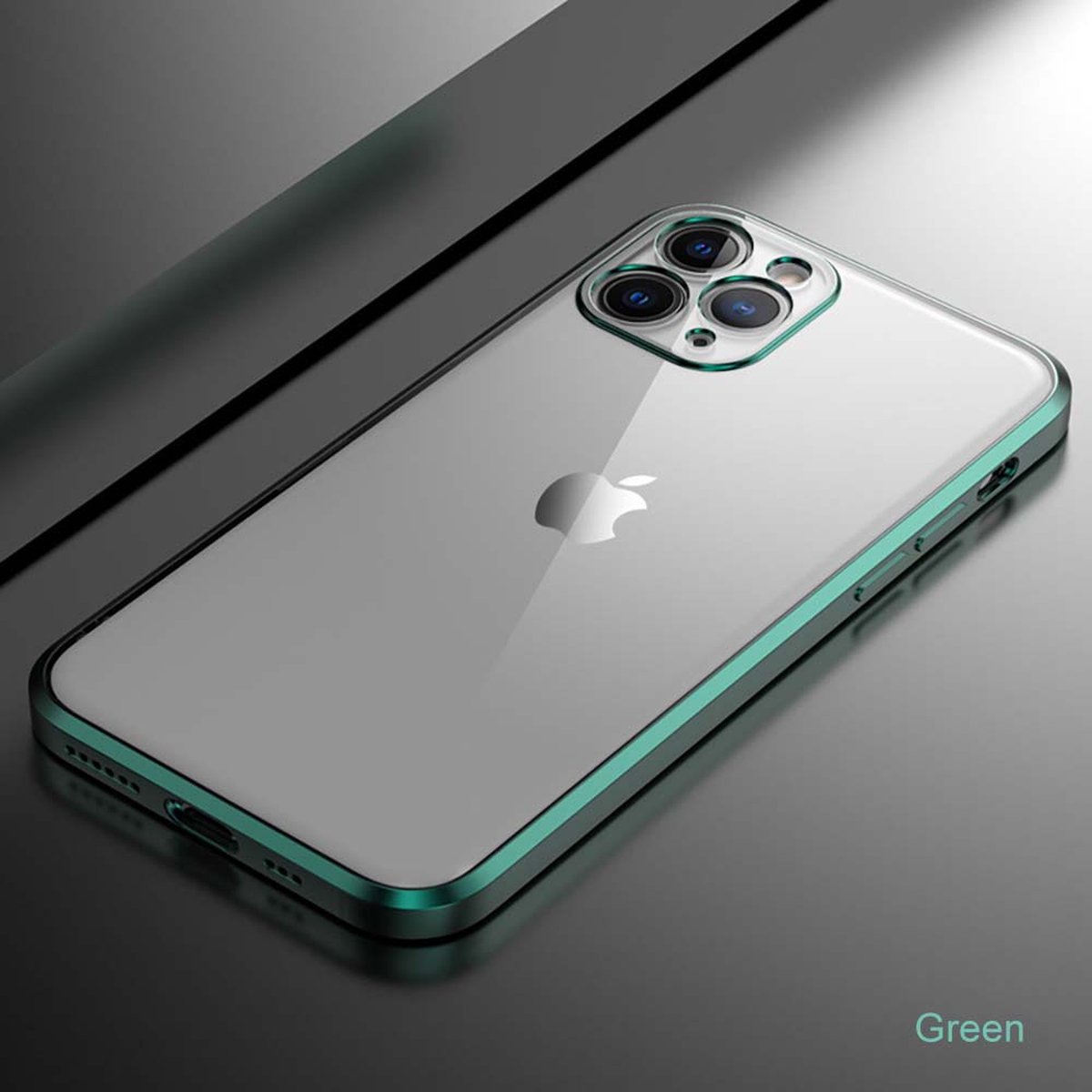 Smartphonica Metallic iPhone 13 Mini Hoesje Met Doorzichtig Achterkant En Extra Camera Bescherming - Paars / TPU / Back Cover