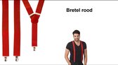 Bretel rood 3cm breed - Festival thema feest party bretels fun verjaardag