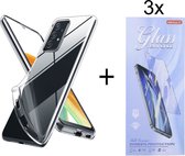 Coque Samsung Galaxy A33 5G Silicone Transparente + Protecteur d'écran en Tempered Glass 3X - ZT Accessoires