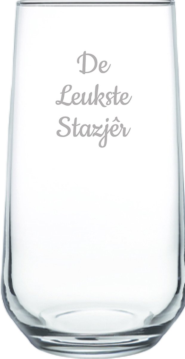Gegraveerde Drinkglas 47cl De Leukste Stazjêr
