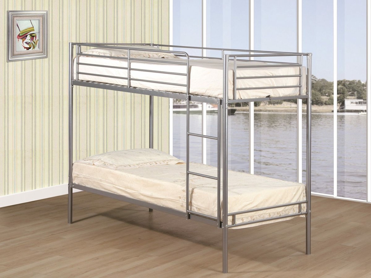 poldimar Stapelbed Saffron Zilver 90 x 200 cm Grijs