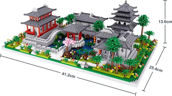 Lezi Tuinen van Suzhou - Nanoblocks / miniblocks - Bouwset / 3D puzzel - 3930 bouwsteentjes - Lezi LZ8202