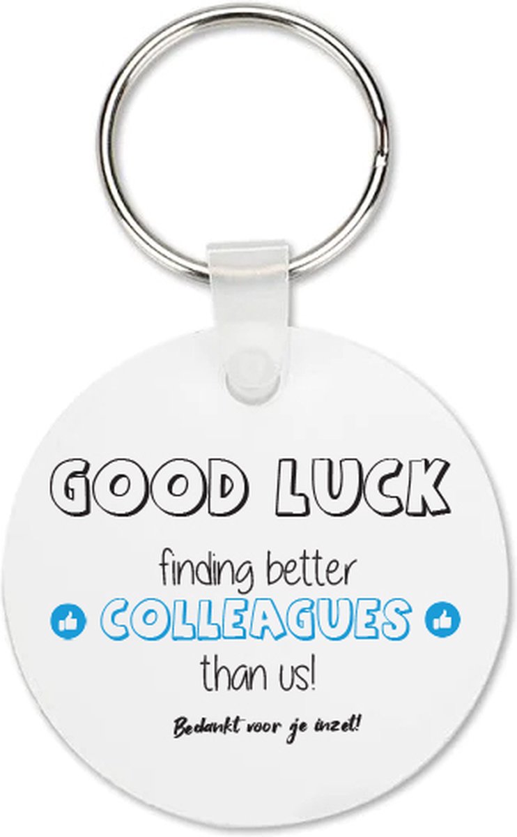 Sleutelhanger Good Luck - Afscheid Collega Cadeau - Afscheidcadeau - Stagiaire Cadeau - Bedankt Cadeautje - Mok Collega