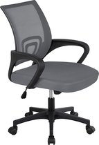 Bureaustoel, draaistoel, ergonomische bureaustoel met mesh-bekleding, managersstoel met wielen, in hoogte verstelbaar, groot zitvlak