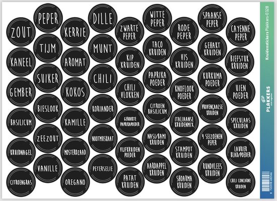 Kruiden Etiketten Set met 54 stuks | Kruidenstickers | Kruiden Labels | Kruiden Stickers voor Potjes |  Nederlandse Kruidenstickers