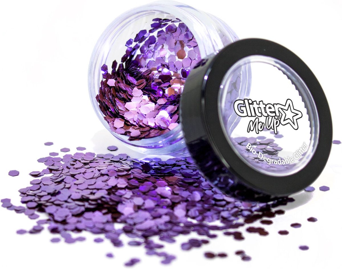 PaintGlow Biodegradable Chunky Glitters - Face jewels - Glitters gezicht - Festival make up - Biologisch afbreekbaar - Parma Violet