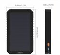 Aukey 12000mAh Dual USB Solar Powerbank - Black