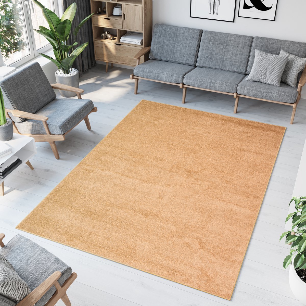 Tapiso Florida Vloerkleed Creme Laagpolig Modern Woonkamer Tapijt Maat- 200x290