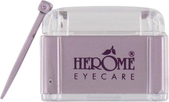 Taille-crayon violet avec couvercle transparent et une épingle violette.