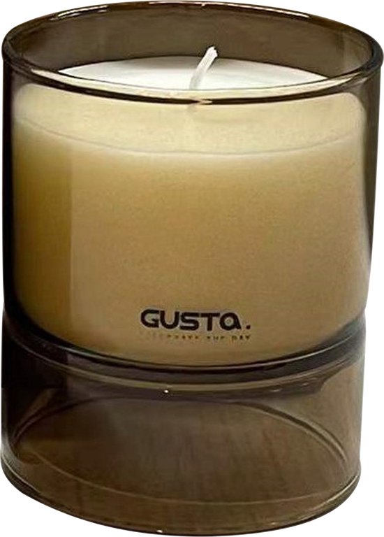 Gusta - Geurkaars - Bloemen - Bruin - ø7x8,5cm