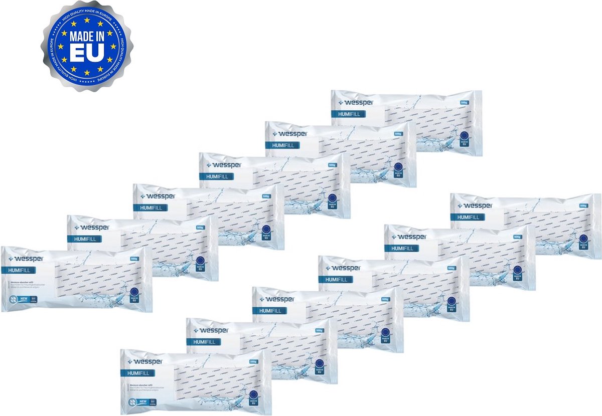 Navulling Vochtvreter 12 x 500 Gram – Voordeelverpakking 12 stuks – Geschikt voor Bison Lafita