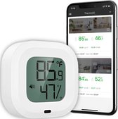 YUCONN Hygrometer Bluetooth - Temperatuurmeter binnen - Weerstation Draadloos - Luchtvochtigheidsmeter binnen - Digitaal gratis app