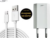 Oplader iPhone - Oplaadkabel en USB Adapter - Apple iPhone 12 / 11 / X / XS / XR / MAX / iPhone 8 / 8 Plus / iPhone SE / 5S /5 / iPhone 6S / 6 Plus / 7 / 7 Plus - Combi Pakket - Oplaadkabel Iphone