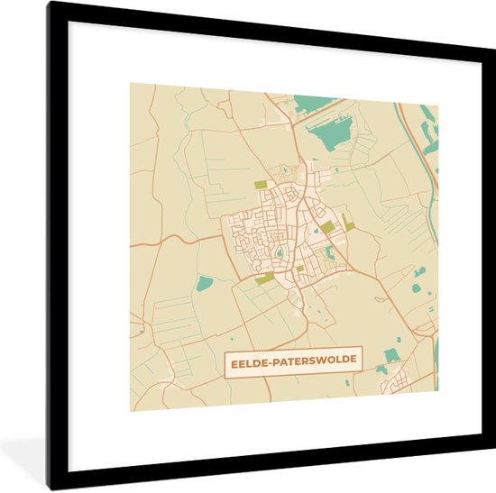 Cadre photo avec affiche - Carte - Eelde-Paterswolde - Carte - Plan de la ville - 40x40 cm - Cadre pour affiche
