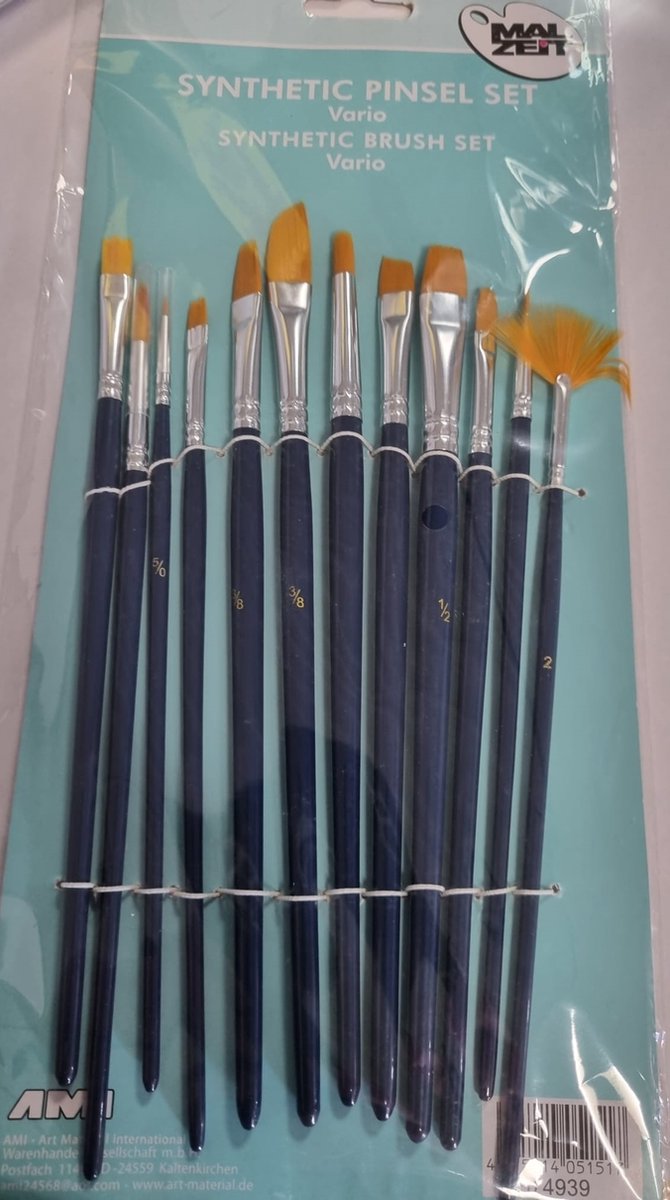 Set van 12 synthetische penselen