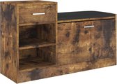 vidaXL Armoire à chaussures Hall - 94,5 x 31 x 57 cm - Chêne fumé - Aggloméré - Armoire à chaussures