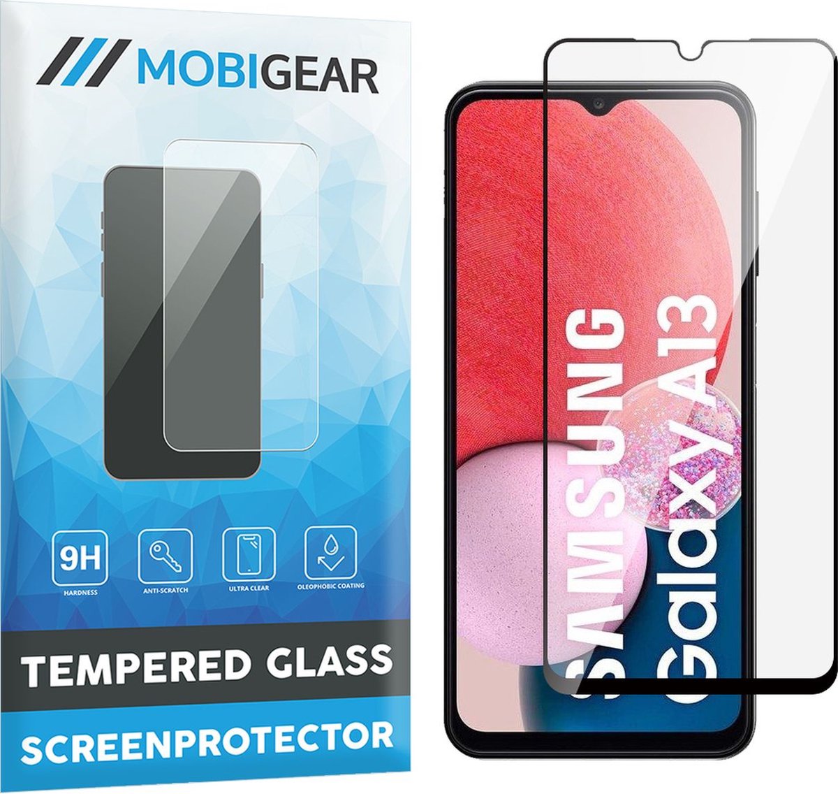 Mobigear Screenprotector geschikt voor Samsung Galaxy A13 4G Glazen | Mobigear Premium Screenprotector - Case Friendly - Zwart