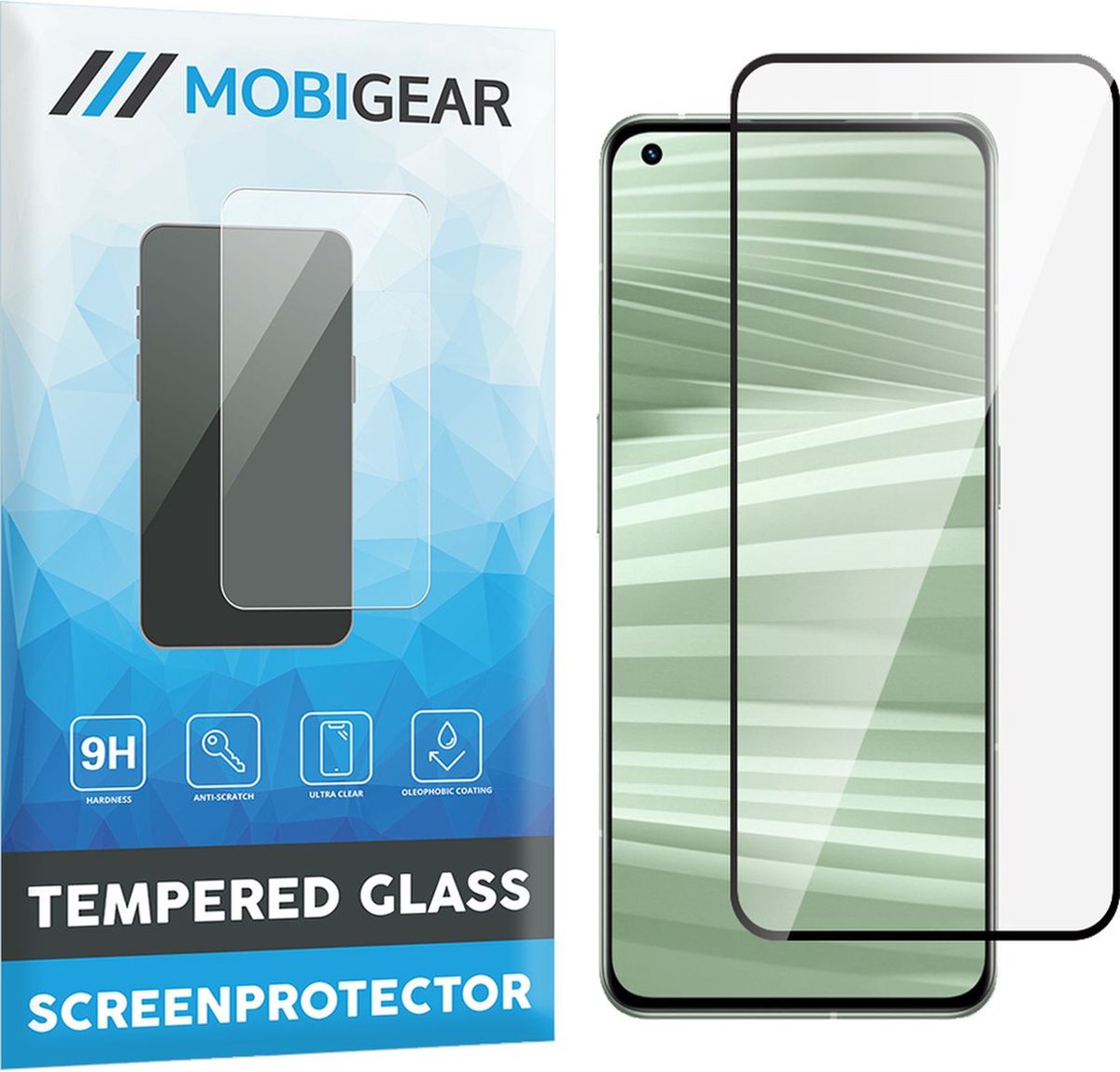 Mobigear Screenprotector geschikt voor Realme GT2 Pro Glazen | Mobigear Premium Screenprotector - Case Friendly - Zwart